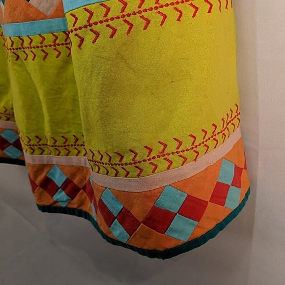 Leifsdottir Dress 0 Strapless Sundress Quilted Yellow Anthropologie 100% Cotton - Picture 9 of 15